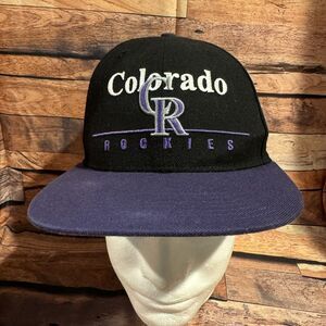 Colorado Rockies Hat Snapback Adjustable Cap Black Purple Baseball MLB 47 Brand